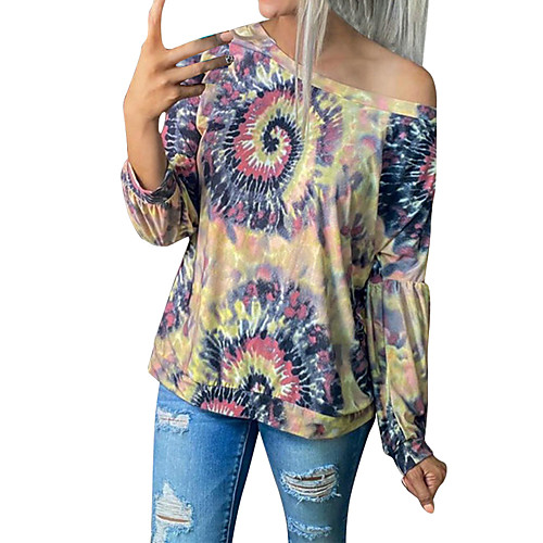 

Women's Sweatshirt Sweater Pullover Tie Dye Crew Neck Sport Athleisure Sweatshirt Top Long Sleeve Breathable Soft Comfortable Everyday Use Casual Daily Outdoor