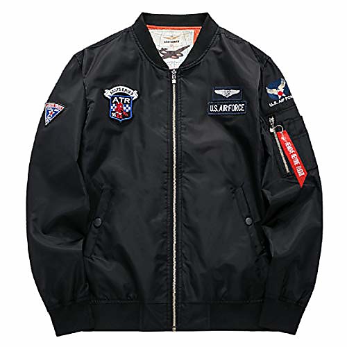 

Mens Apollo Patches Slim Fit Bomber Jackets Windbreaker