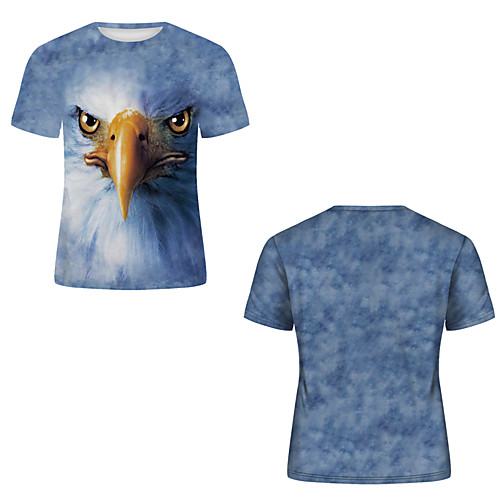 

Men's T shirt 3D Print 3D Rivet Mesh Short Sleeve Casual Tops Gray / Navy