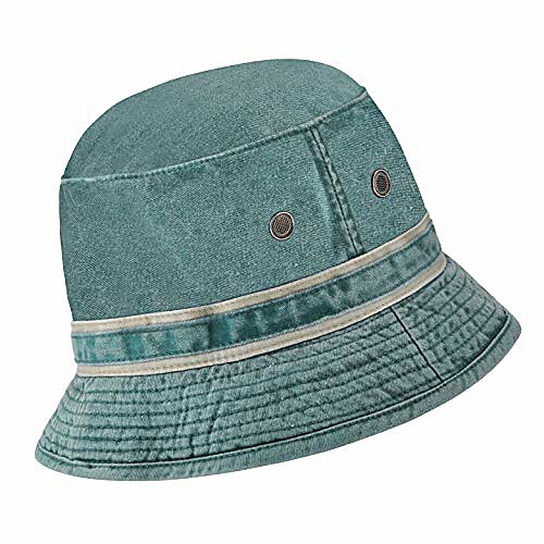 

Washed Cotton Denim Bucket Hat for Traveling Gardening Outdoor Fishing Boating Sun Protection Hat for Men and Women