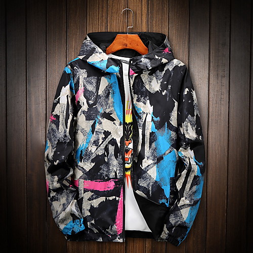 

Men's Hiking Jacket Hiking Windbreaker Outdoor Camo Lightweight Breathable Quick Dry Soft Top Full Length Visible Zipper Fishing Climbing Running Black Yellow Pink Green Dark Blue