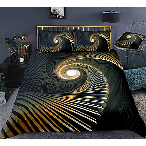 

3D Black Hole 3-Piece Duvet Cover Set Hotel Bedding Sets Comforter Cover with Soft Lightweight Microfiber, Include 1 Duvet Cover, 2 Pillowcases for Double/Queen/King(1 Pillowcase for Twin/Single)