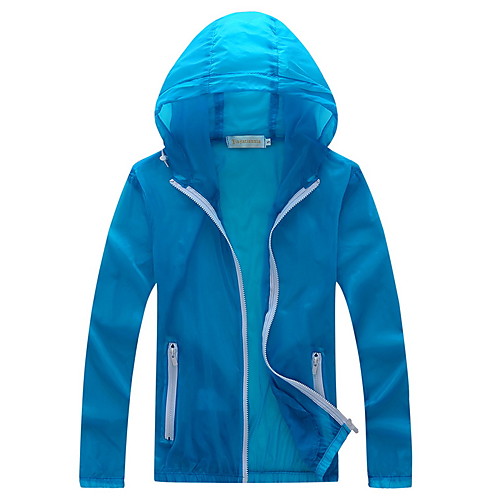 

Women's Men's Hiking Skin Jacket Hiking Windbreaker Outdoor Solid Color Packable Lightweight UV Sun Protection Windproof Outerwear Jacket Top Full Length Visible Zipper Fishing Climbing Running White