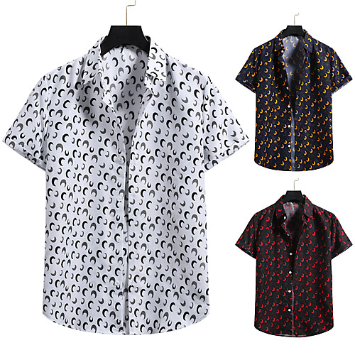 

Men's Shirt 3D Print Graphic Prints Print Short Sleeve Vacation Tops White Black Red