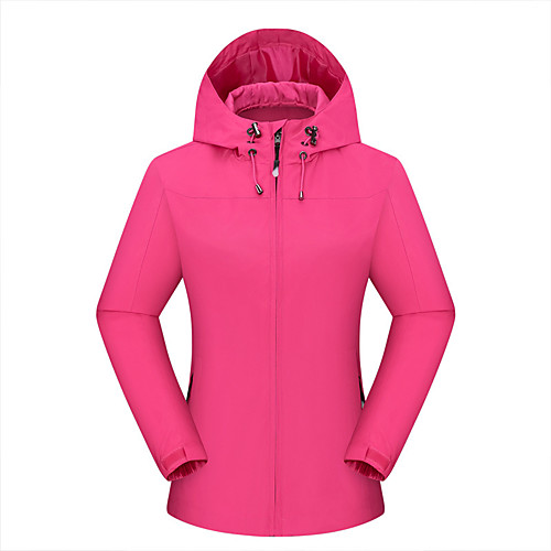 

Women's Hiking Jacket Hiking Windbreaker Outdoor Solid Color Waterproof Lightweight Windproof Breathable Jacket Top Full Length Visible Zipper Hunting Fishing Climbing White Purple Blue Pink Rose Red