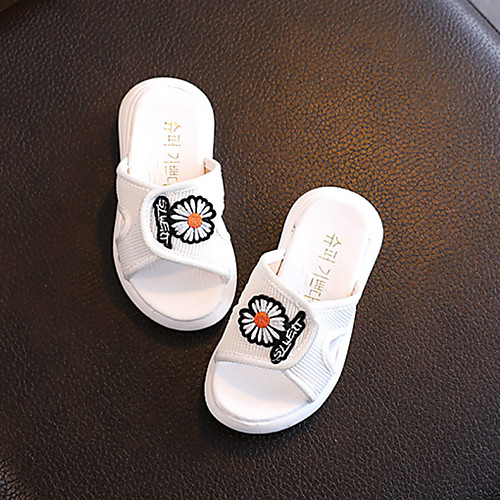 

Girls' Slippers & Flip-Flops Slingback Knit Big Kids(7years ) Daily Home Walking Shoes White Black Pink Spring Summer
