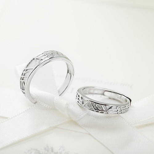 

Couple Rings Geometrical Silver S925 Sterling Silver Love Precious Elegant Fashion 1 Pair Adjustable / Couple's / Adjustable Ring