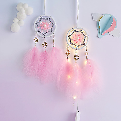 

LED Boho Dream Catcher Handmade Gift Wall Hanging Decor Art Ornament Craft Feather 407cm for Kids Bedroom Wedding Festival