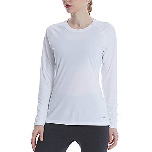 

Sun Protection Shirt for Women Long Sleeve UPF 50 Hiking Fishing Running Shirts Lightweight Outdoor Sun Shirt White XL
