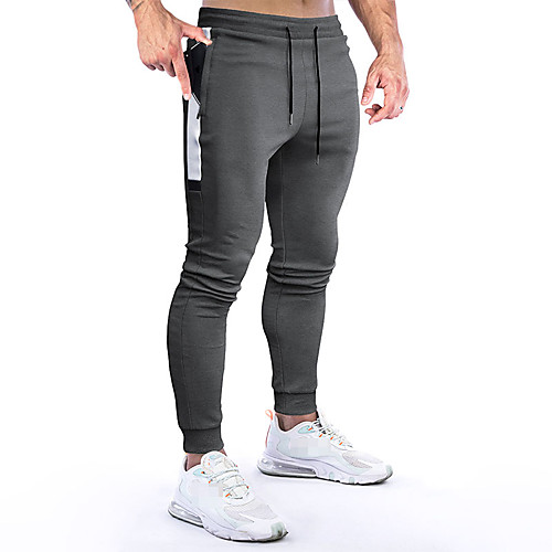 

Men's Joggers Jogger Pants Athletic Pants / Trousers Bottoms Drawstring Zipper Pocket Cotton Winter Fitness Gym Workout Running Training Exercise Breathable Moisture Wicking Soft Sport Black Dark