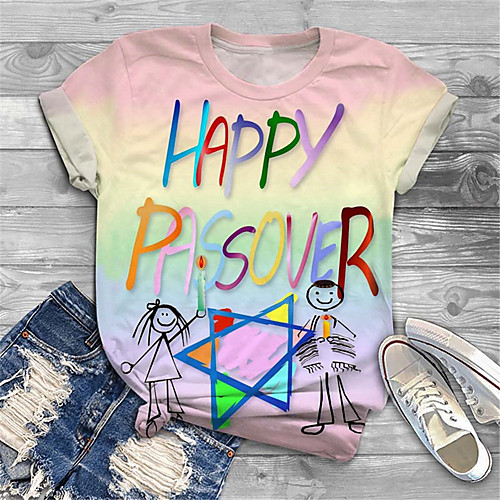

Women's Plus Size Print Graphic Fruit Letter T shirt Large Size Round Neck Short Sleeve Tops Big Size