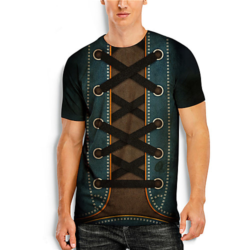 

Men's T shirt 3D Print 3D Cartoon 3D Print Short Sleeve Daily Tops Casual Fashion Black