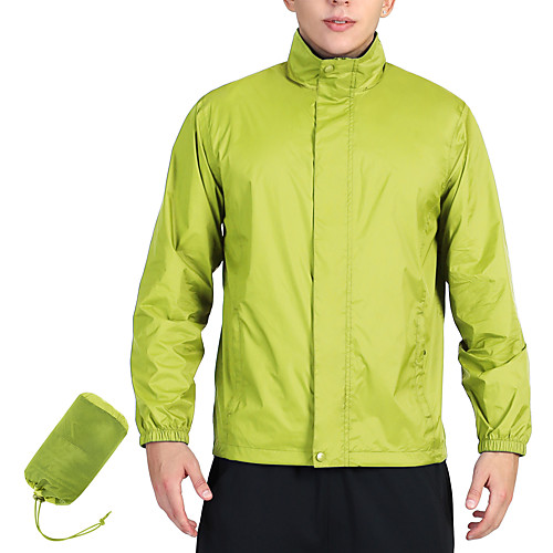 

Men's Rain Poncho Waterproof Hiking Jacket Rain Jacket Outdoor Solid Color Waterproof Portable Lightweight Windproof Raincoat Poncho Top Fishing Running Camping / Hiking / Caving Black Red Light Red