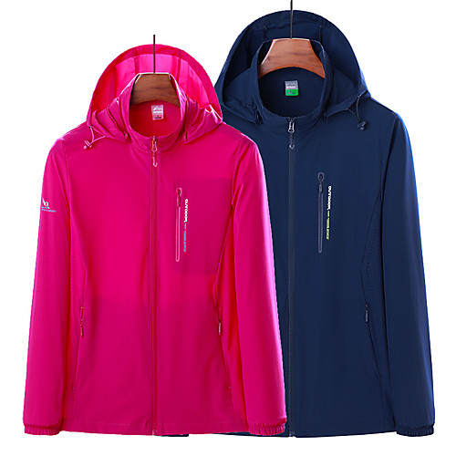 

Men's Hiking Jacket Hiking Windbreaker Outdoor Solid Color Waterproof Lightweight Breathable Quick Dry Top Nylon Fishing Climbing Running Dark Grey Black Dark Green Dark Blue