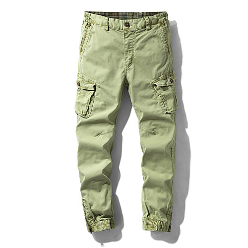 

Men's Hiking Pants Trousers Hiking Cargo Pants Solid Color Outdoor Breathable Anti-tear Multi-Pockets Wear Resistance Cotton Bottoms Black Army Green Grey Khaki Hunting Fishing Climbing 29 30 36 38 31
