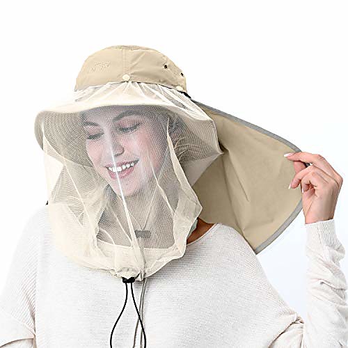 

Mosquito Head Net Hat, Sun Hat Safari Hat Away from Insect and Bug