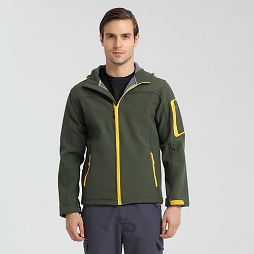

Men's Hiking Softshell Jacket Hiking Jacket Winter Outdoor Solid Color Waterproof Lightweight Windproof Breathable Jacket Top Fishing Climbing Running Black Red Army Green Blue Orange / Warm
