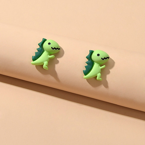 

Women's Stud Earrings Dinosaur Cute Resin Earrings Jewelry Green For Festival