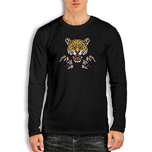 

Men's T shirt 3D Print 3D Animal 3D Print Long Sleeve Daily Tops Casual Fashion White Black Red