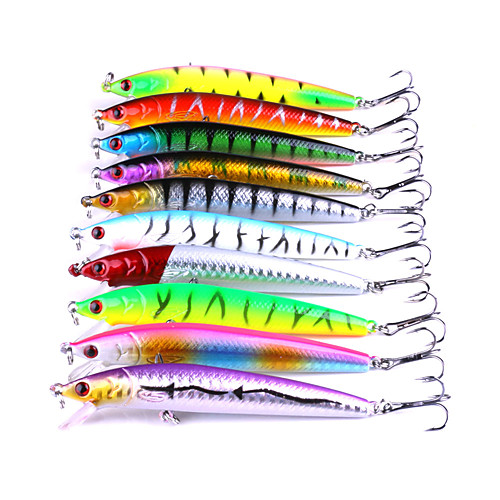 

10 pcs Fishing Lures Minnow Sinking Bass Trout Pike Bait Casting General Fishing