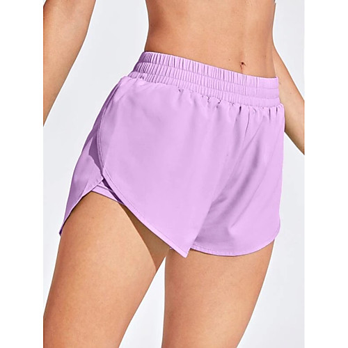 

Women's Running Shorts Athletic Bottoms 2 in 1 Liner Split Nylon Gym Workout Running Jogging Training Exercise Breathable Quick Dry Moisture Wicking Sport Solid Colored Black Blue Purple Grey Dark