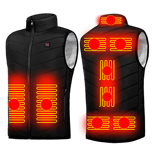 

men's fleece heated vest with battery pack 7.4v, lightweight insulated electric vest