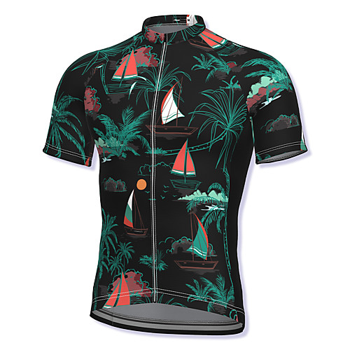 

21Grams Men's Short Sleeve Cycling Jersey Black Bike Top Mountain Bike MTB Road Bike Cycling Breathable Quick Dry Sports Clothing Apparel / Athleisure