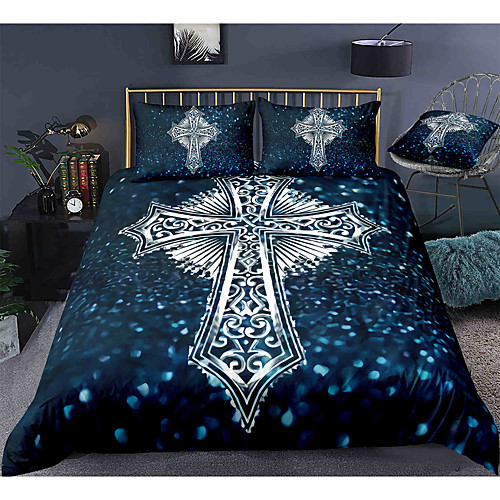 

Easter Cross 3-Piece Duvet Cover Set Hotel Bedding Sets Comforter Cover with Soft Lightweight Microfiber, Include 1 Duvet Cover, 2 Pillowcases for Double/Queen/King(1 Pillowcase for Twin/Single)