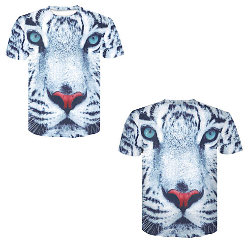

Men's T shirt 3D Print 3D Rivet Mesh Short Sleeve Casual Tops White