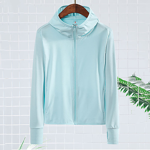 

Women's Hiking Skin Jacket Hiking Windbreaker Outdoor Solid Color Packable Waterproof Lightweight UV Sun Protection Outerwear Jacket Top Fishing Climbing Running White Purple Blue Pink Grey
