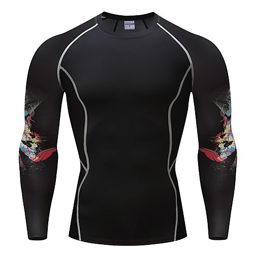 

Men's Long Sleeve Compression Shirt Tee Tshirt Top Athletic Athleisure Winter Moisture Wicking Quick Dry Breathable Gym Workout Running Active Training Jogging Exercise Sportswear Black Activewear