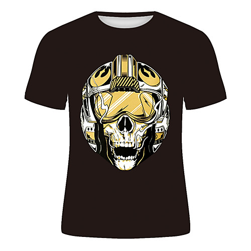 

Men's T shirt 3D Print 3D Rivet Mesh Short Sleeve Casual Tops Black / Red Black / Gray Green / Gray