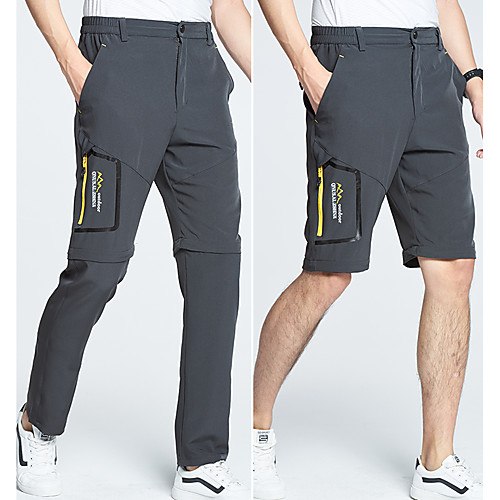 

Men's Hiking Pants Trousers Convertible Pants / Zip Off Pants Solid Color Summer Outdoor Waterproof Breathable Quick Dry Stretchy Elastane Pants / Trousers Bottoms Dark Grey Black Khaki Hunting