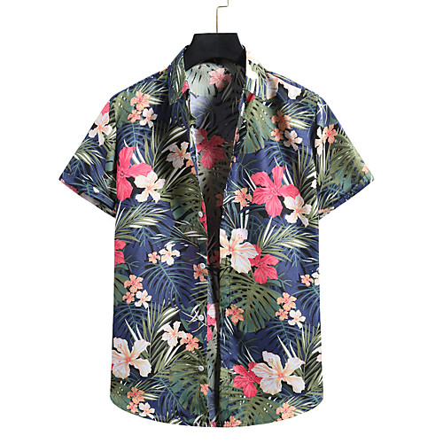 

Men's Shirt 3D Print Graphic Prints Print Short Sleeve Vacation Tops Green