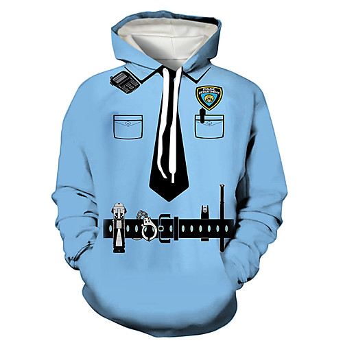 

Men's Pullover Hoodie Sweatshirt Cartoon Print Daily Holiday 3D Print 3D Print Hoodies Sweatshirts Blue