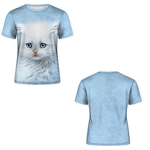 

Men's T shirt 3D Print 3D Rivet Mesh Short Sleeve Casual Tops Gray / White