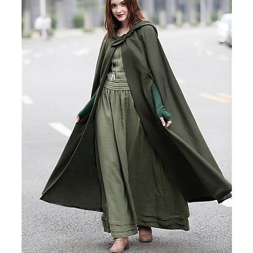 

Women's Solid Colored Basic Fall & Winter Cloak / Capes Long Daily Sleeveless Polyster Coat Tops Black