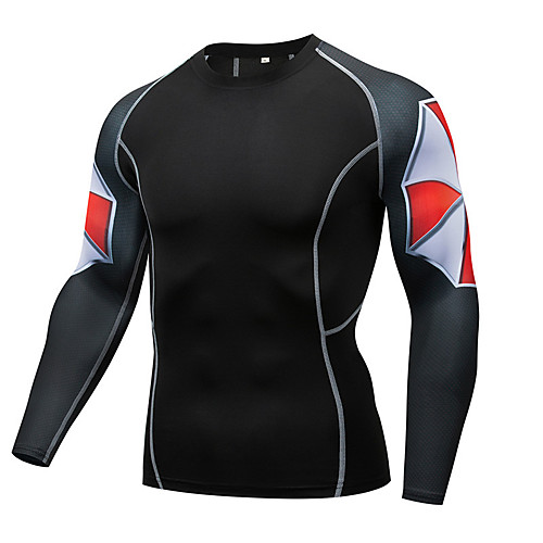 

Men's Long Sleeve Compression Shirt Tee Tshirt Top Athletic Athleisure Winter Breathable Quick Dry Moisture Wicking Gym Workout Running Active Training Jogging Exercise Sportswear Black Activewear