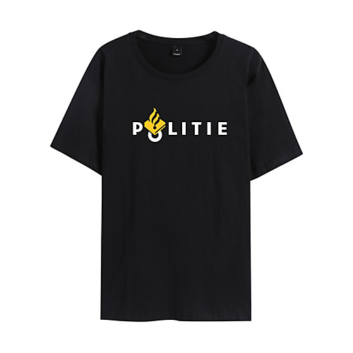 

Men's Unisex T shirt Hot Stamping Letter Plus Size Print Short Sleeve Daily Tops 100% Cotton Basic Casual White Black Yellow