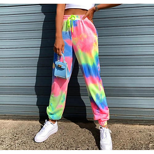 

Women's Active Basic Casual Daily Chinos Pants Print Print Rainbow