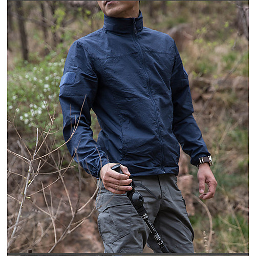 

Men's Hiking Skin Jacket Hiking Windbreaker Outerwear Jacket Top Outdoor Packable Lightweight UV Sun Protection Breathable Summer Blue khaki Green Running / Quick Dry