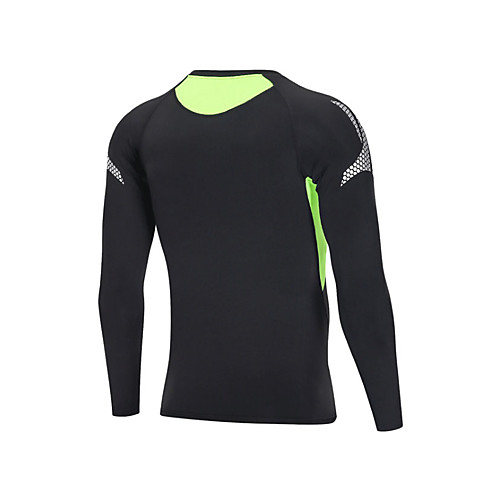 

Men's Long Sleeve Cycling Jersey Black Green Bike Top Road Bike Cycling Waterproof Sports Clothing Apparel
