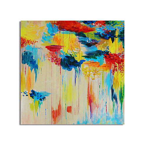 

Oil Painting Hand Painted Square Abstract Modern Stretched Canvas