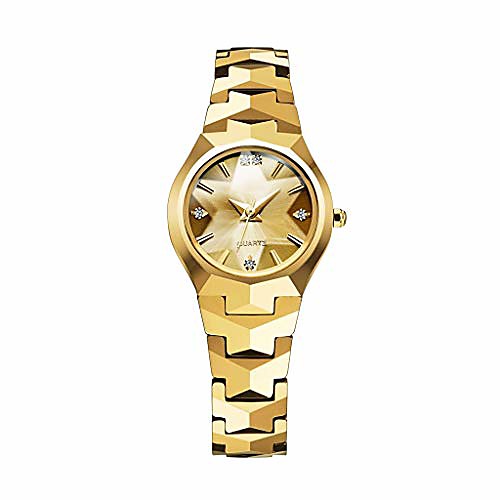 

Womens Analogue Classic Quartz Watch with Tungsten Steel Strap,Couple Watch,Butterfly Double Buckle,Diamond Waterproof Tungsten Steel Strap Couple Table Adapt to Ladies, Girls