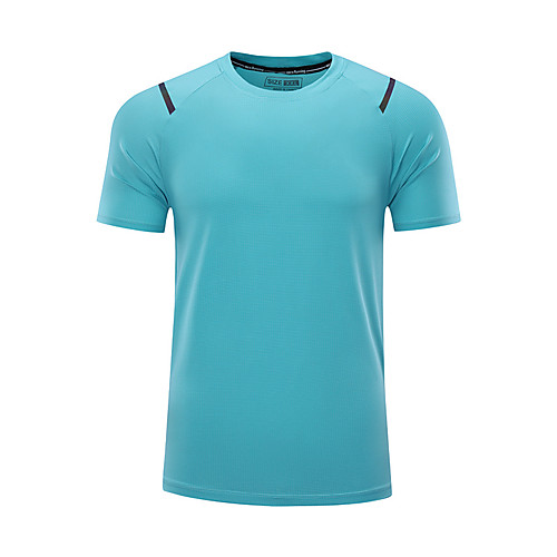 

Men's T shirt Hiking Tee shirt Short Sleeve Crew Neck Tee Tshirt Top Outdoor Lightweight Breathable Quick Dry Soft Summer Chinlon Elastane Black Blue Grey Fishing Climbing Running