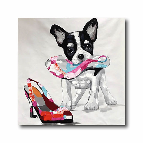 

Oil Painting Hand Painted Square Animals Pop Art Modern Impressionism Stretched Canvas