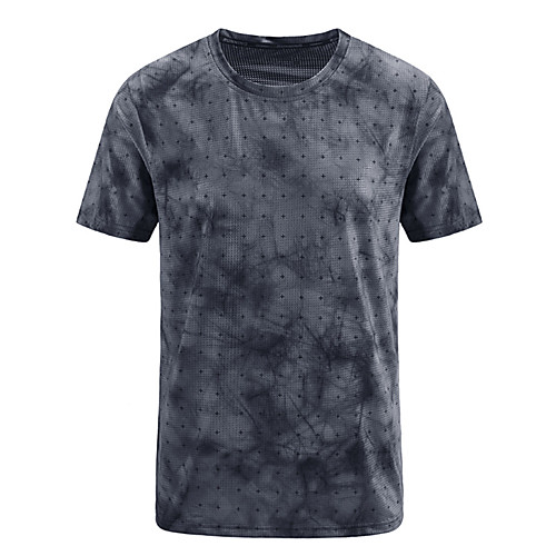 

Men's T shirt Hiking Tee shirt Short Sleeve Crew Neck Tee Tshirt Top Outdoor Lightweight Breathable Quick Dry Soft Summer Elastane Polyester Camo Black Dark Blue Fishing Climbing Running