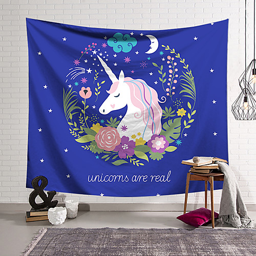 

Wall Tapestry Art Decor Blanket Curtain Hanging Home Bedroom Living Room Decoration Polyester Lilac Unicorn