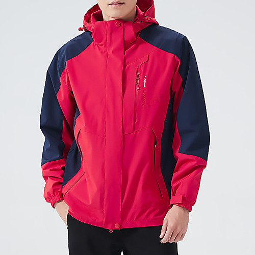 

Men's Hiking Jacket Hiking Windbreaker Outdoor Patchwork Waterproof Lightweight Windproof Breathable Jacket Top Fishing Climbing Running Black Red Blue Grey Dark Blue / Quick Dry