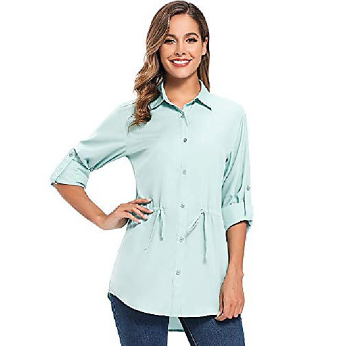 

Women's Hiking Shirt / Button Down Shirts Long Sleeve Sweatshirt Top Outdoor Lightweight UV Sun Protection Breathable Quick Dry Spring Summer SGY13045 Fishing Climbing Camping / Hiking / Caving